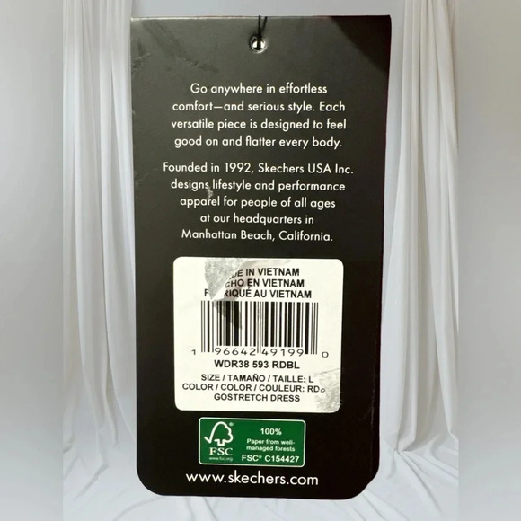 SKETCHERS NWT GOSTRETCH DRESS SIZE LARGE IN DARK PINK - Picture 6 of 6